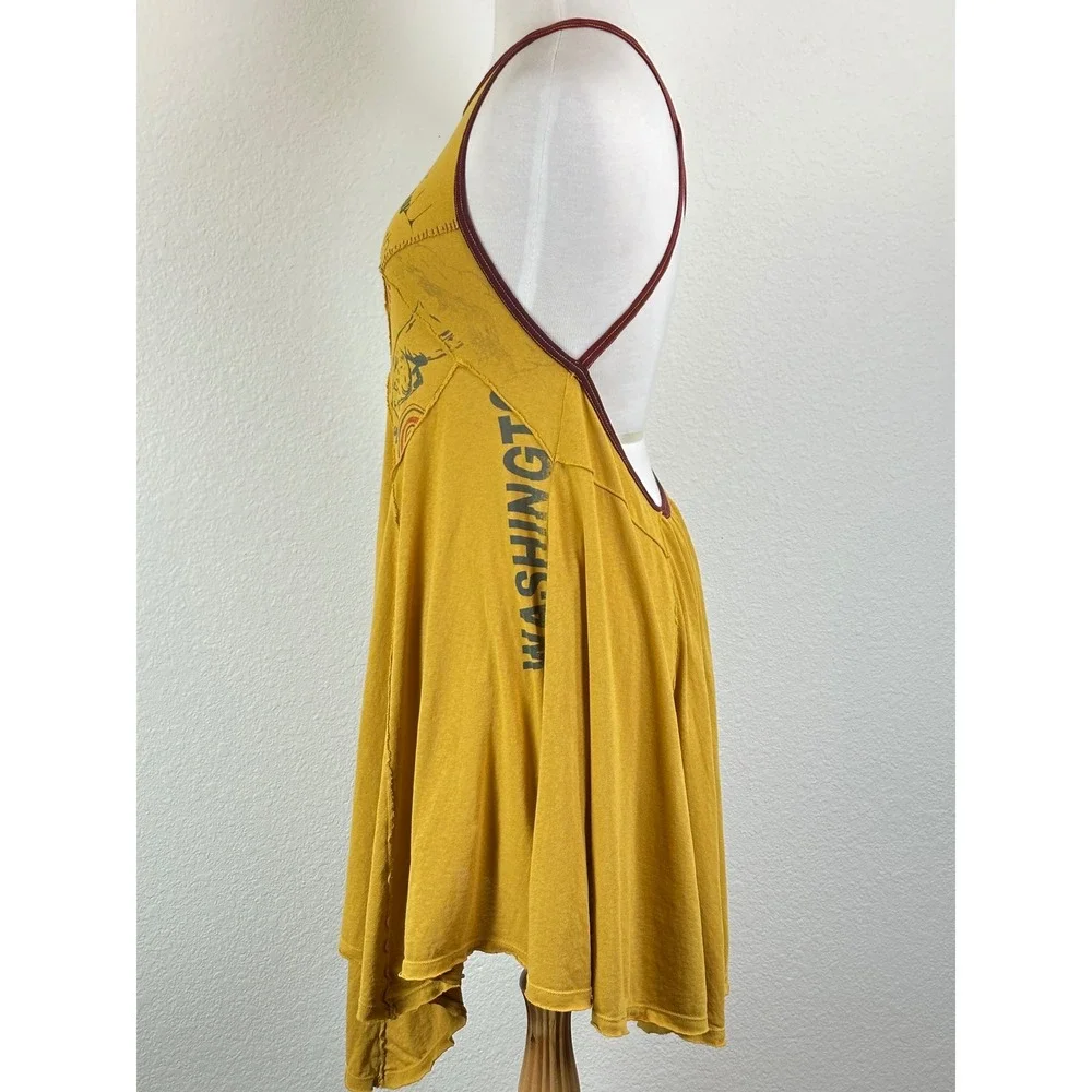 Free People Patchwork Graphic Open Back Mini Dress Boho Indie Festival S NWT - Picture 6 of 11